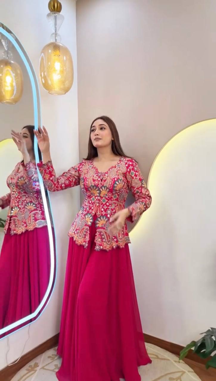 Georgette Sequin Embroidered Co-ord  Set