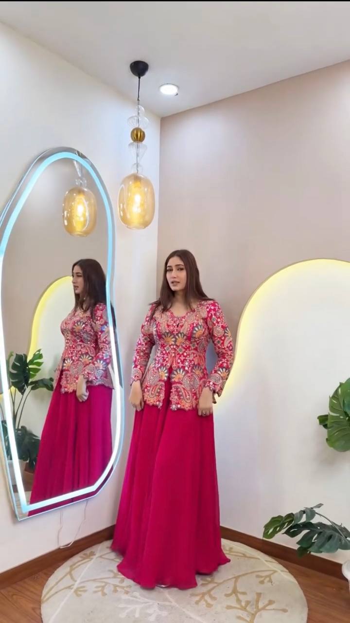 Georgette Sequin Embroidered Co-ord  Set