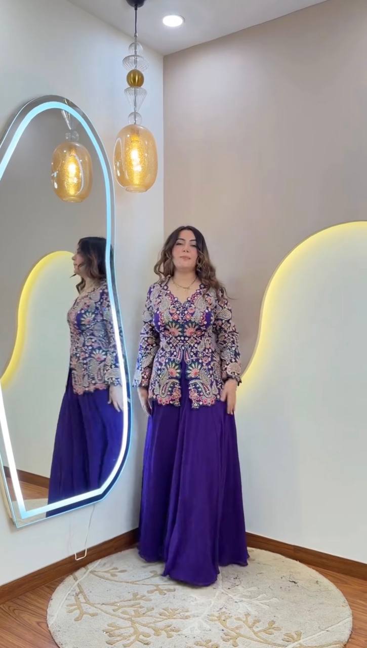 Georgette Sequin Embroidered Co-ord  Set