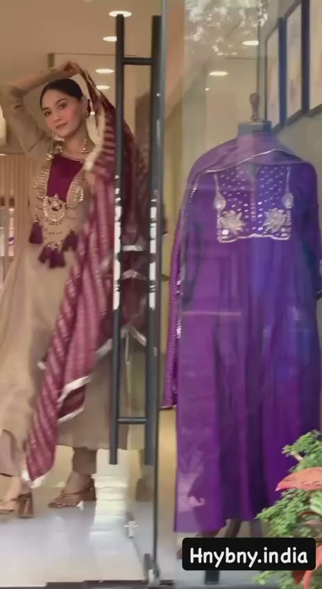 Glass Malai Kanjivaram Kurti Set