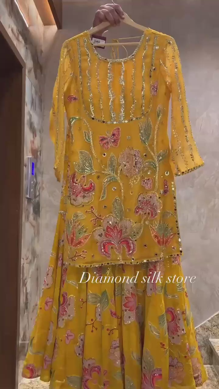 Organza Sequin Sharara Set