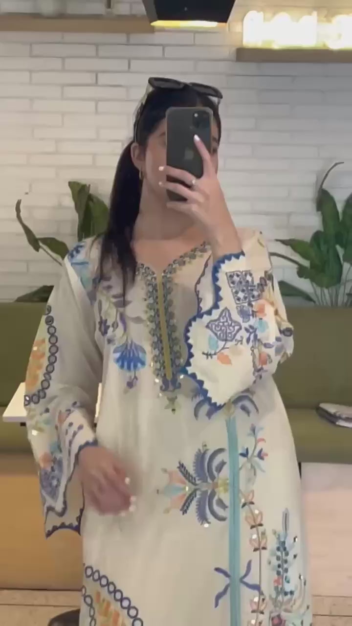 Mirror Work Pakistani Kurti Set