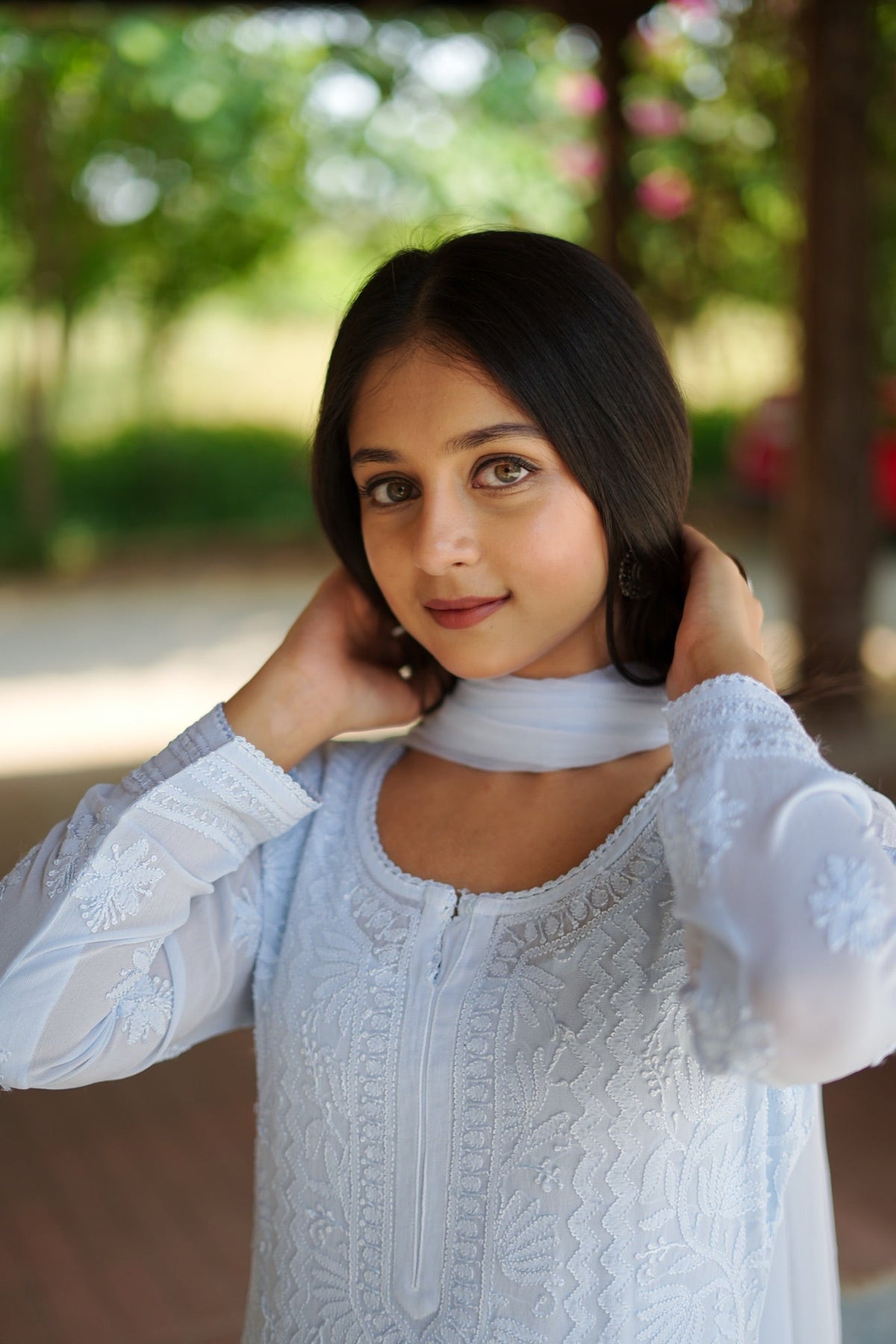 Sky Blue Chikankari Palazzo Set